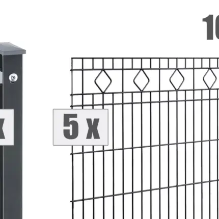 Schmuckzaun MALAGA inkl. Pfosten - Variation DVVAPMG010012B7016