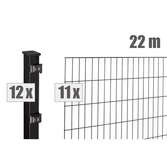 Stabgitterzaun BLACKY inkl. Pfosten - Variant DVBLBL022010B9005