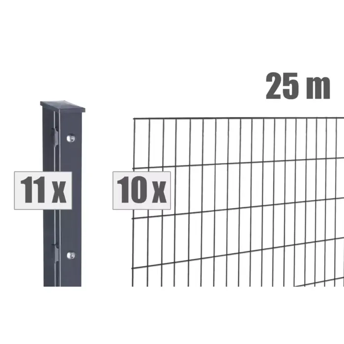 Doppelstabgitter MORITZ / Zaunpaket - Variant DVVAP6S025014B7016