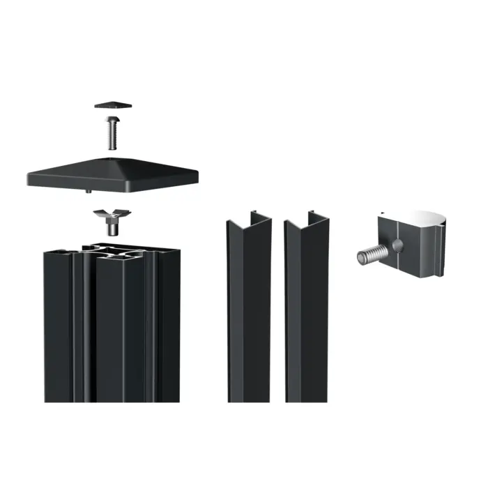 Alu-Anfangs-/Endpfosten 90x90 mm inkl. Zubehör - Hero image