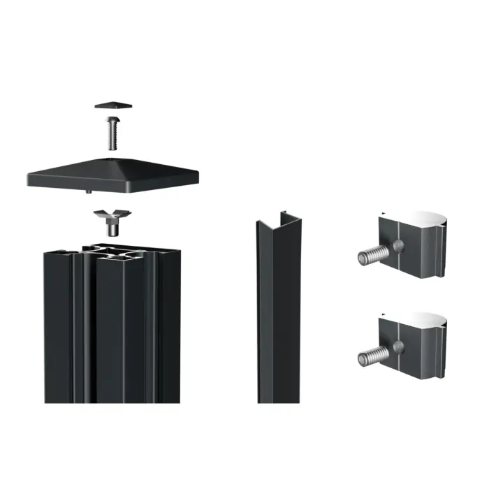 Alu-Mittelpfosten 90x90 mm inkl. Zubehör - Variant VDPKM16001035B7016FS