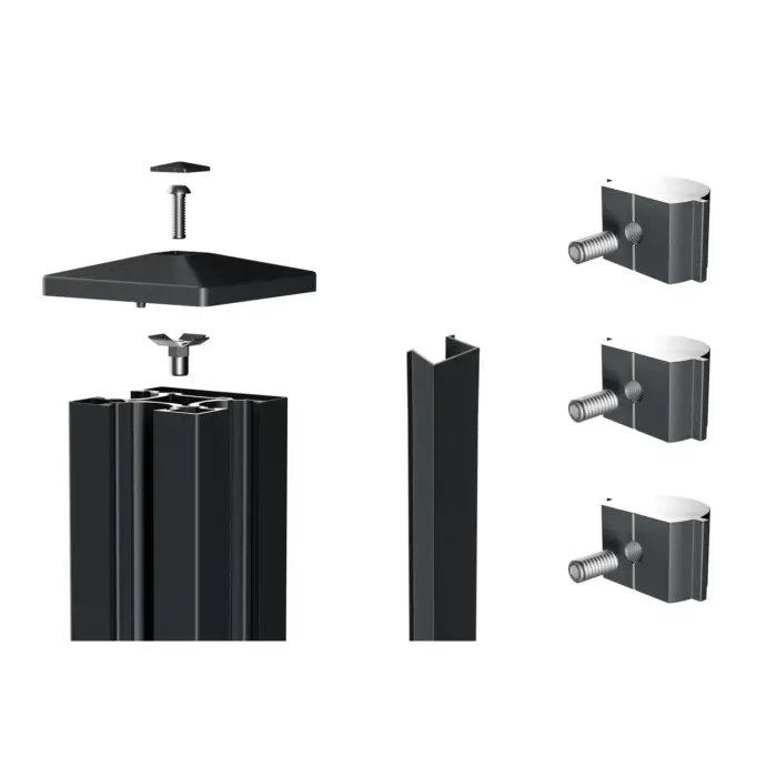 Alu-Mittelpfosten 90x90 mm inkl. Zubehör - Variant VDPM22001635B7016FS